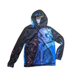 SANS FROM UNDERTALE  LITTLE VRO  Black & Blue Anime Hoodie Fits Men Size Large